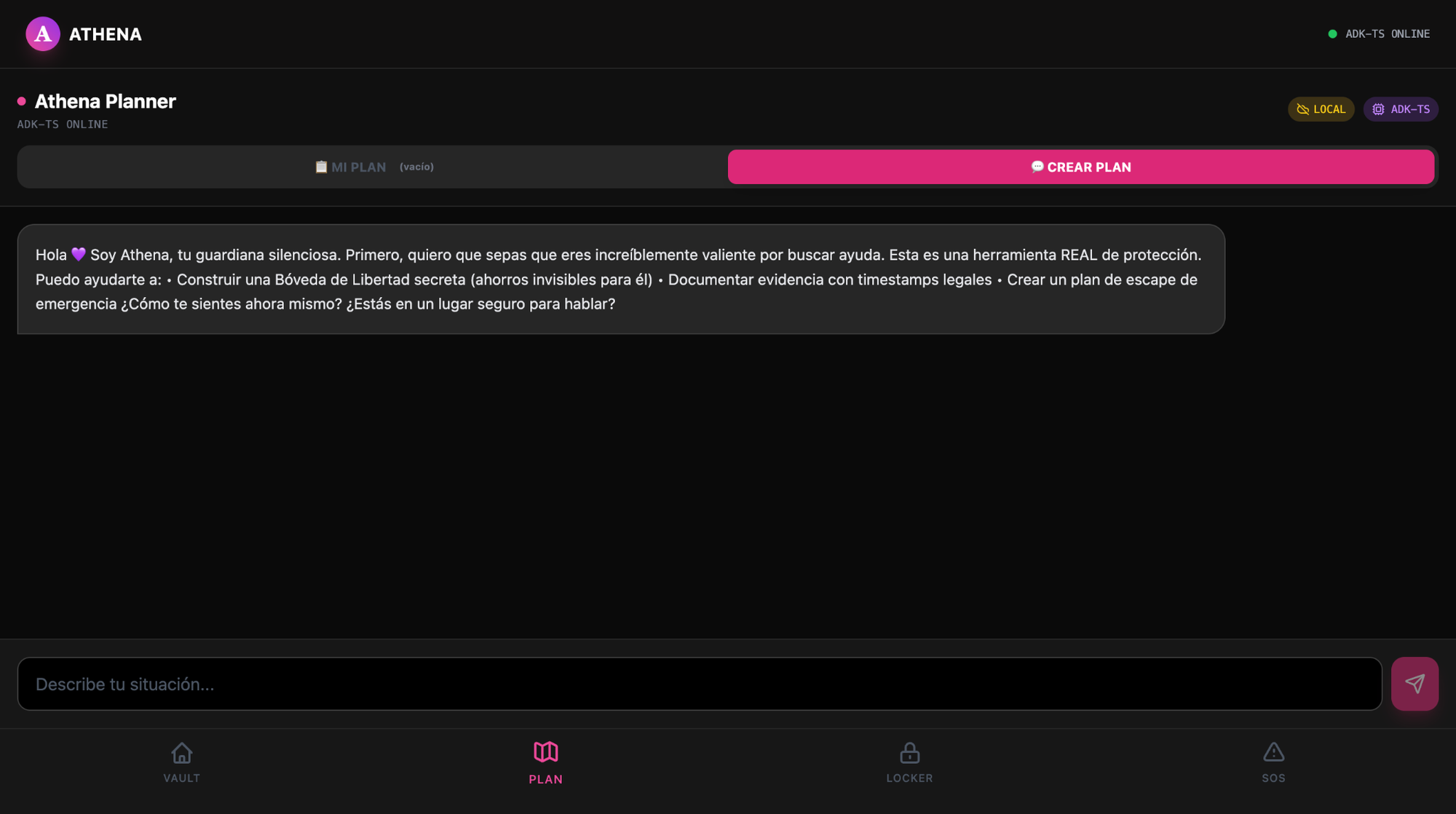 Screenshot of Athenea's homepage