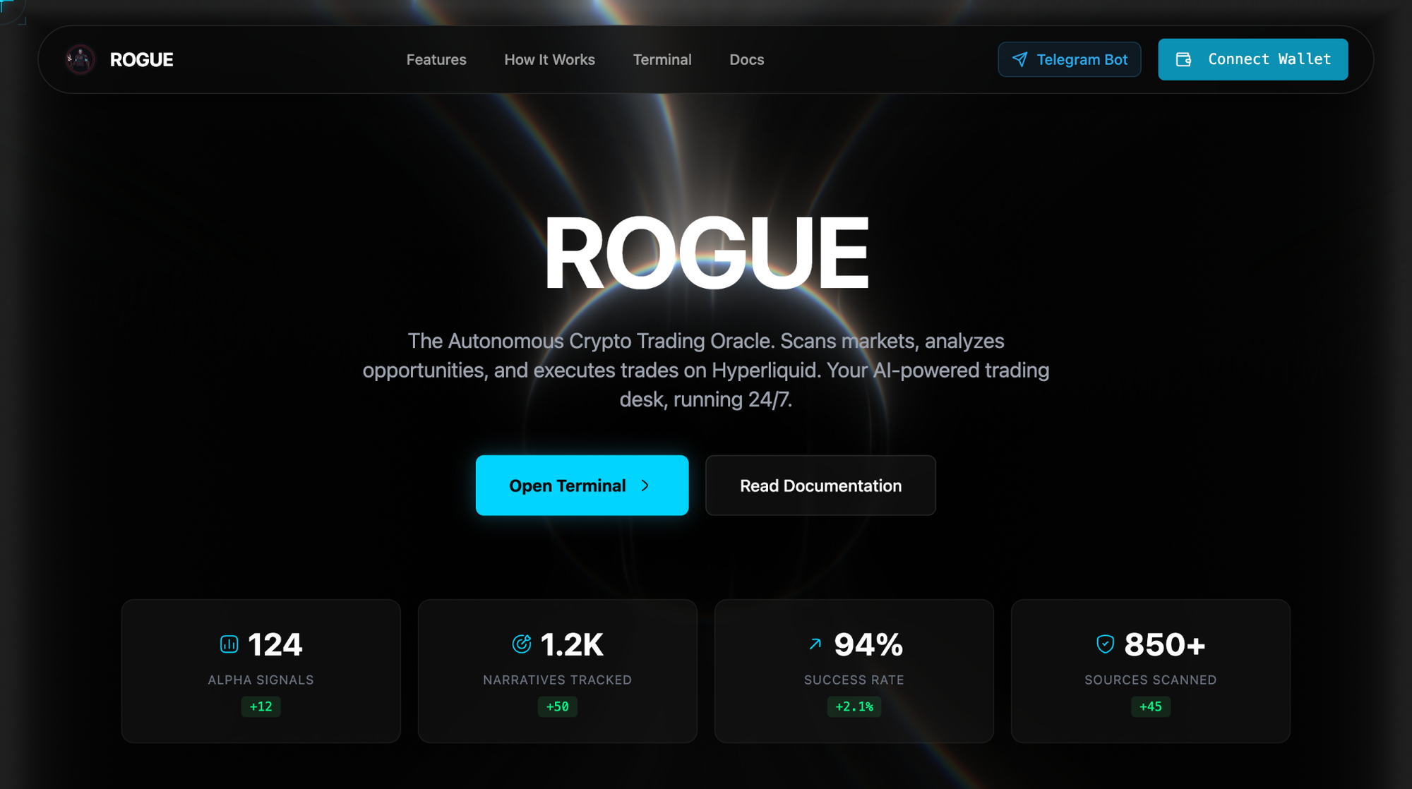 Screenshot of Rouge's homepage